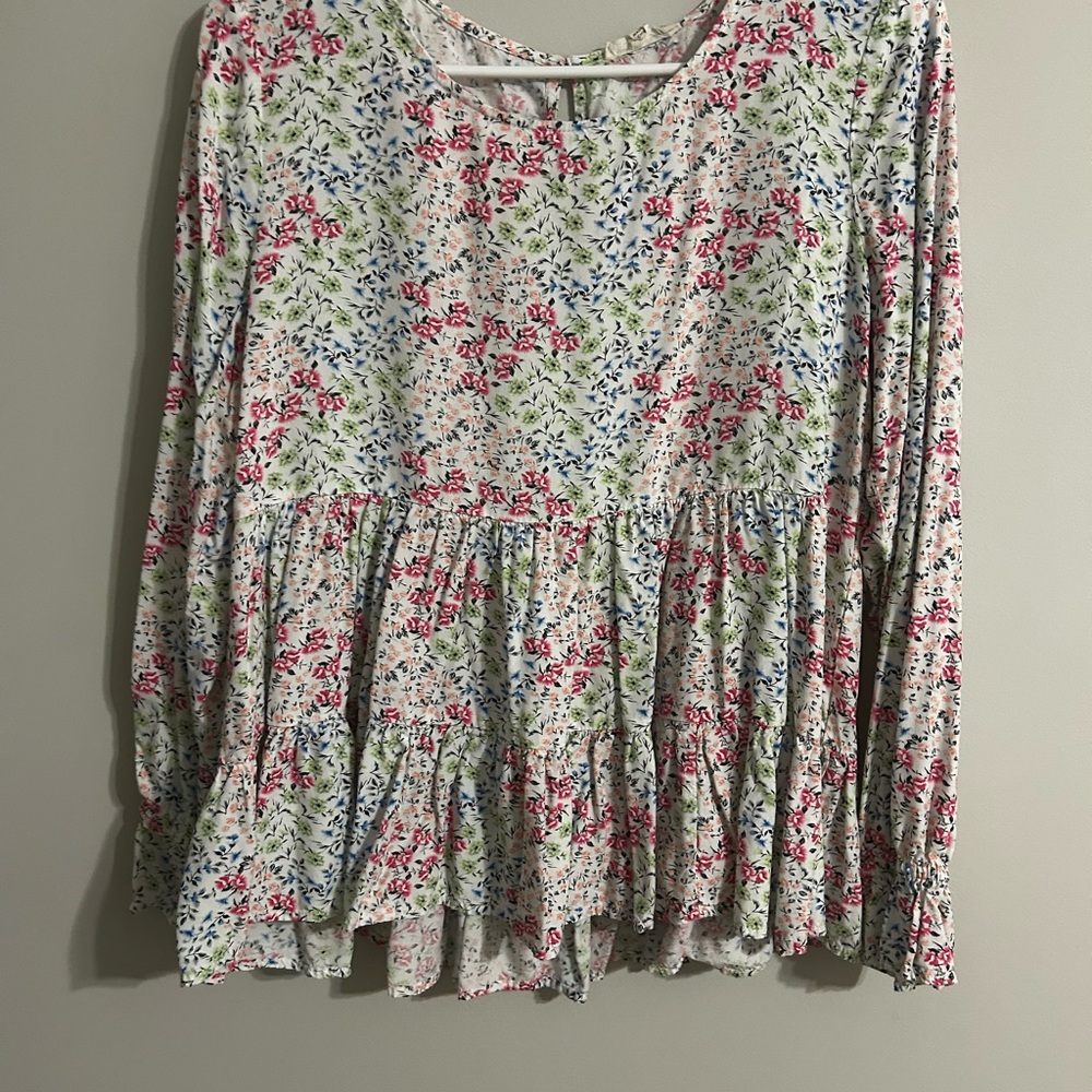 Floral Print Long Sleeve Blouse